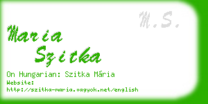 maria szitka business card
